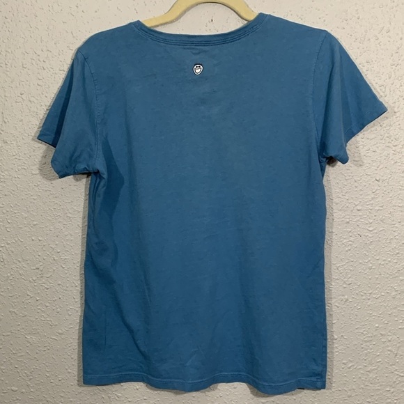 Life is Good Cadet Blue Happy Daisy Screen Print Short Sleeve Tee size S - Picture 5 of 10